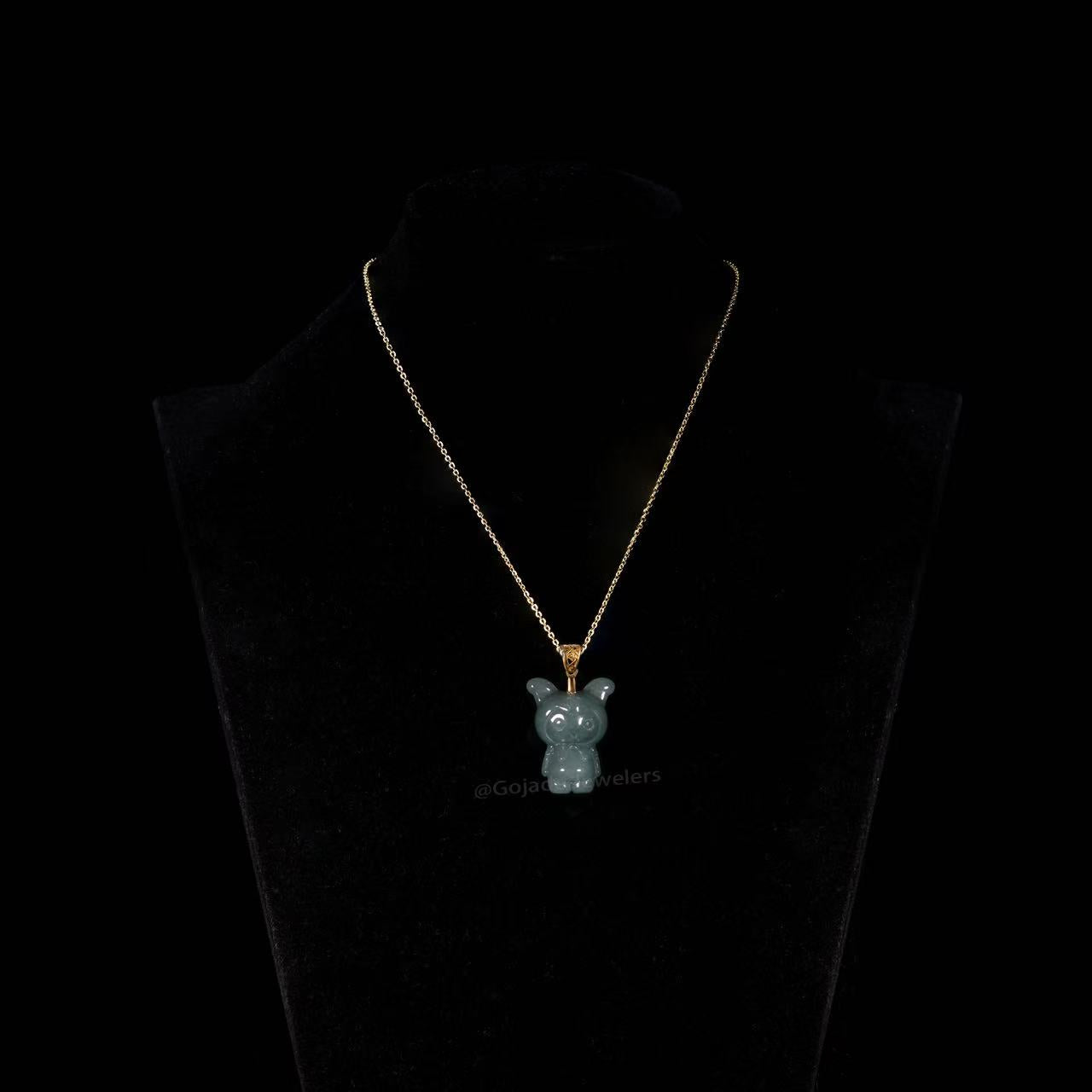 The Kuromi Pendant Jadeite 100% Natural Burma Jade Jadeite With Certificated (S925 Silver Buckle)