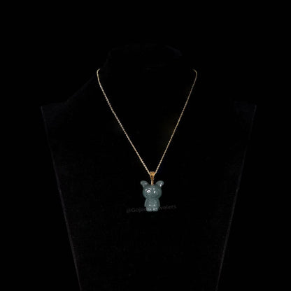 The Kuromi Pendant Jadeite 100% Natural Burma Jade Jadeite With Certificated (S925 Silver Buckle)