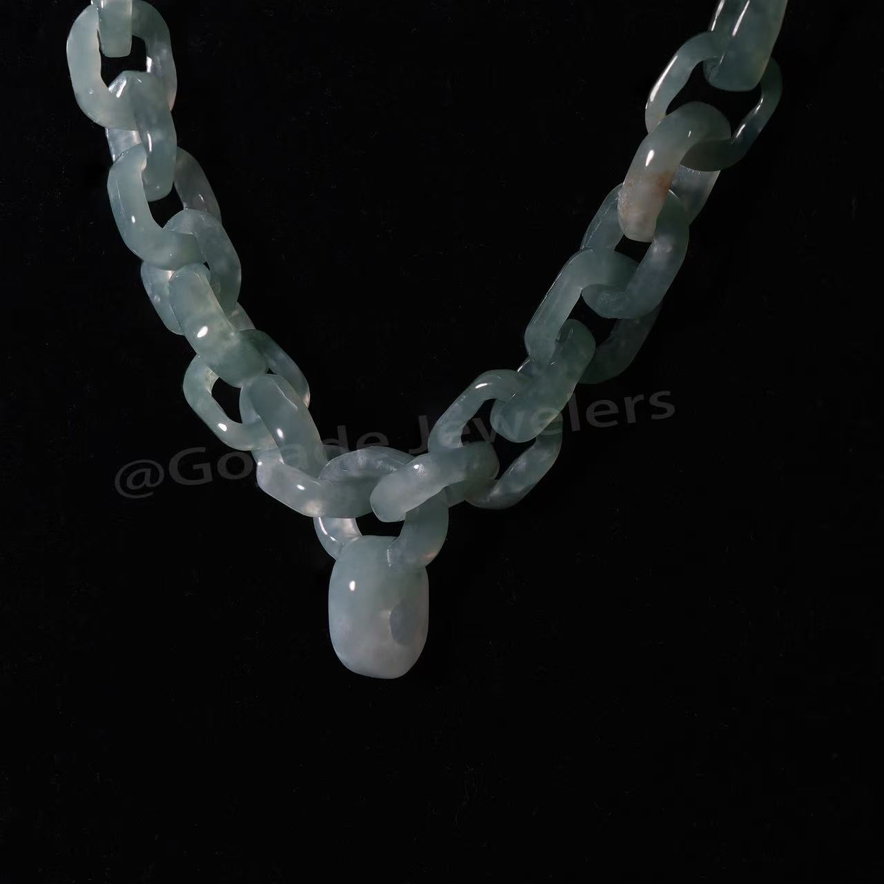 The Hand make Complete carving of Hermes necklace 100% Natural Bead Jade Jadeite Necklace With Certificated