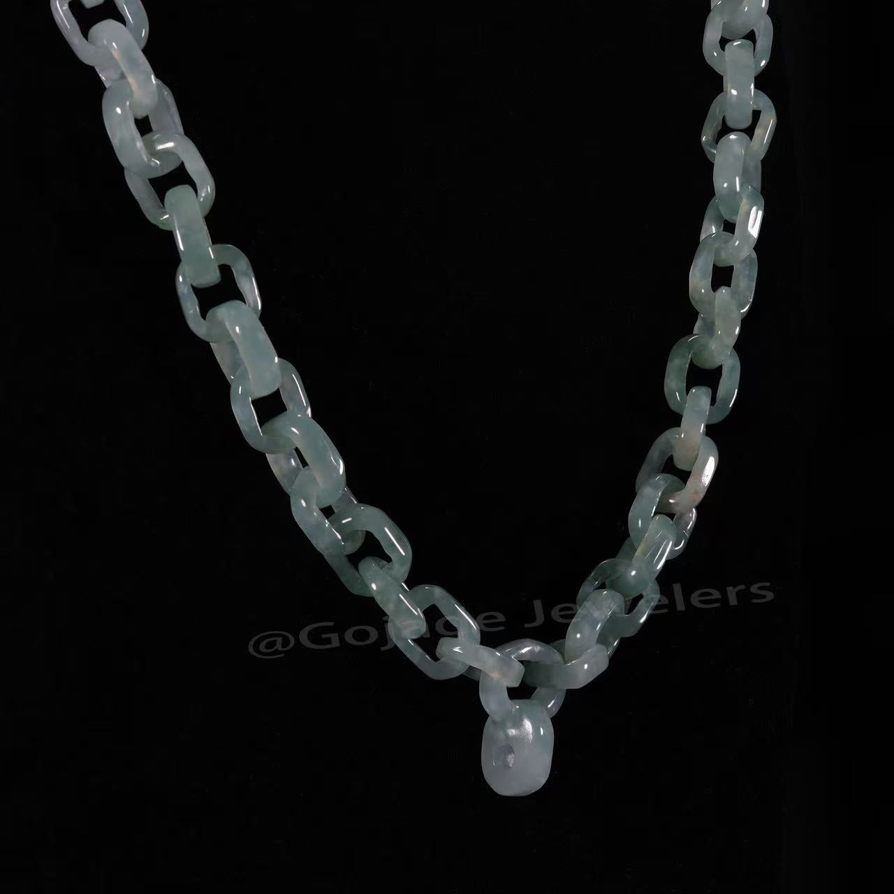 The Hand make Complete carving of Hermes necklace 100% Natural Bead Jade Jadeite Necklace With Certificated