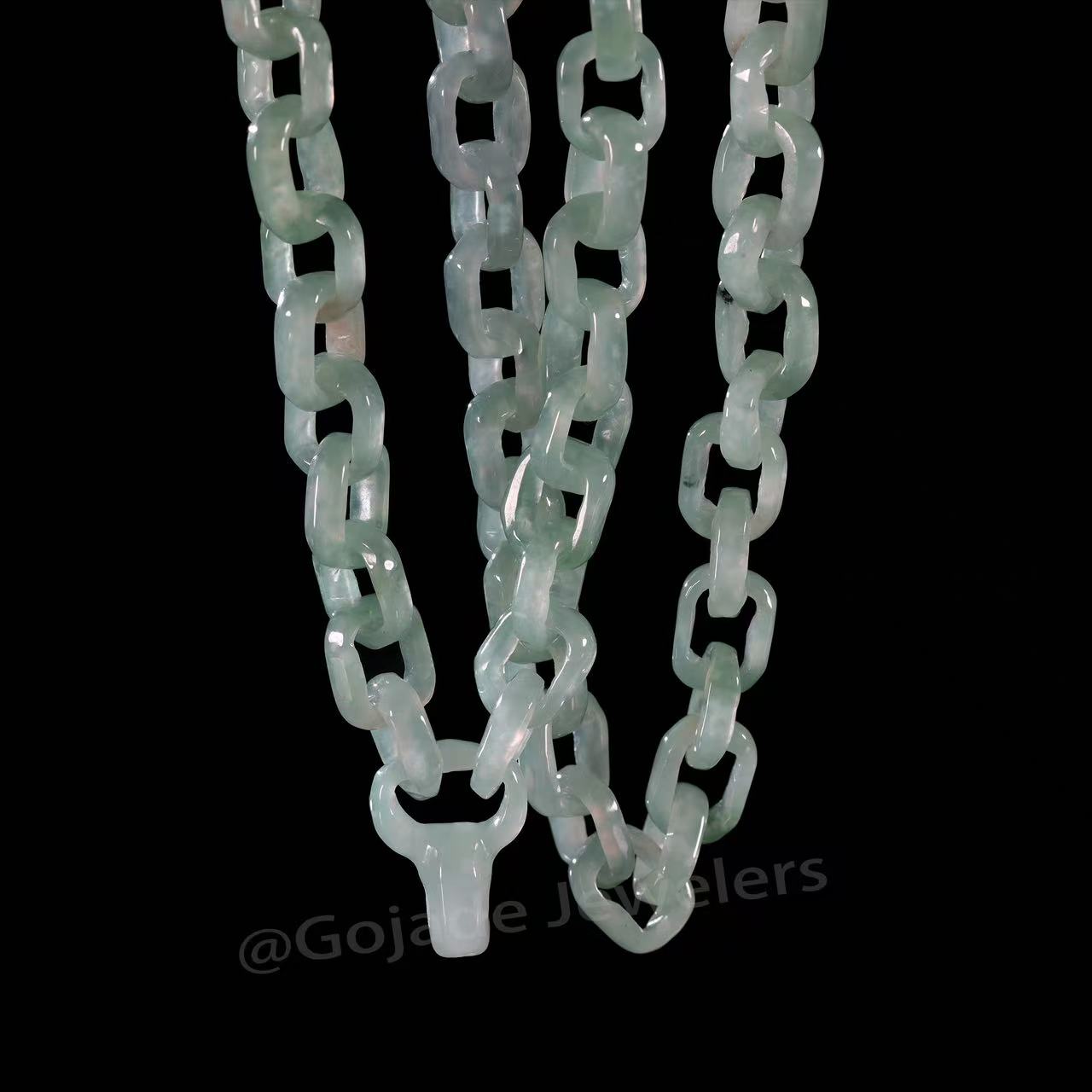 The Hand make Complete carving of Hermes necklace 100% Natural Bead Jade Jadeite Necklace With Certificated