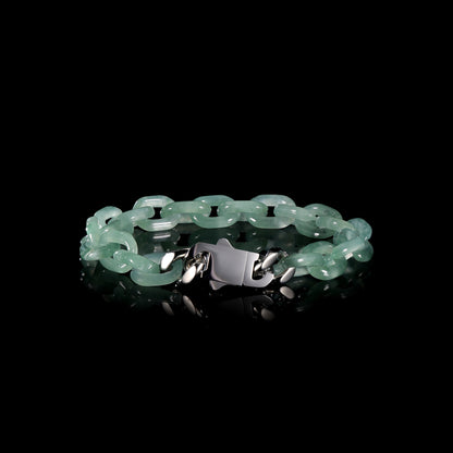 Chain buckle (Gucci) Style Bracelet 100% Nature Great A Jadeite with Certified