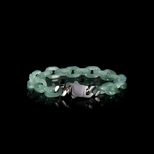 Chain buckle (Gucci) Style Bracelet 100% Nature Great A Jadeite with Certified