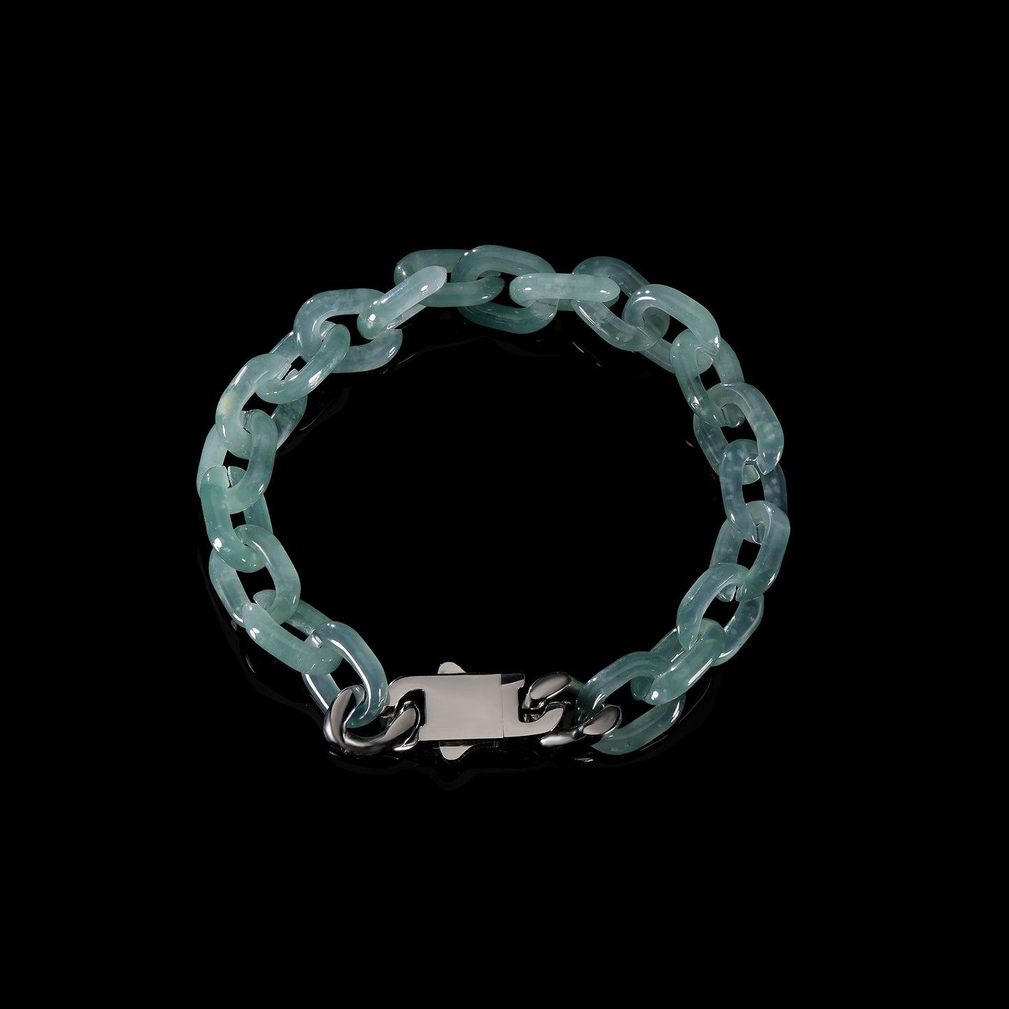 Chain buckle (Gucci) Style Bracelet 100% Nature Great A Jadeite with Certified