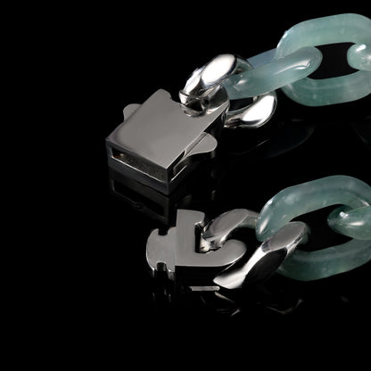 Chain buckle (Gucci) Style Bracelet 100% Nature Great A Jadeite with Certified