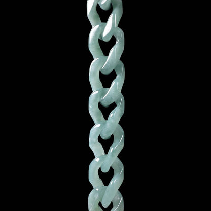 Cuban Style Bracelet 100% Nature Great A Jadeite（Complete carving without splicing）S925 Silver Buckle Gold