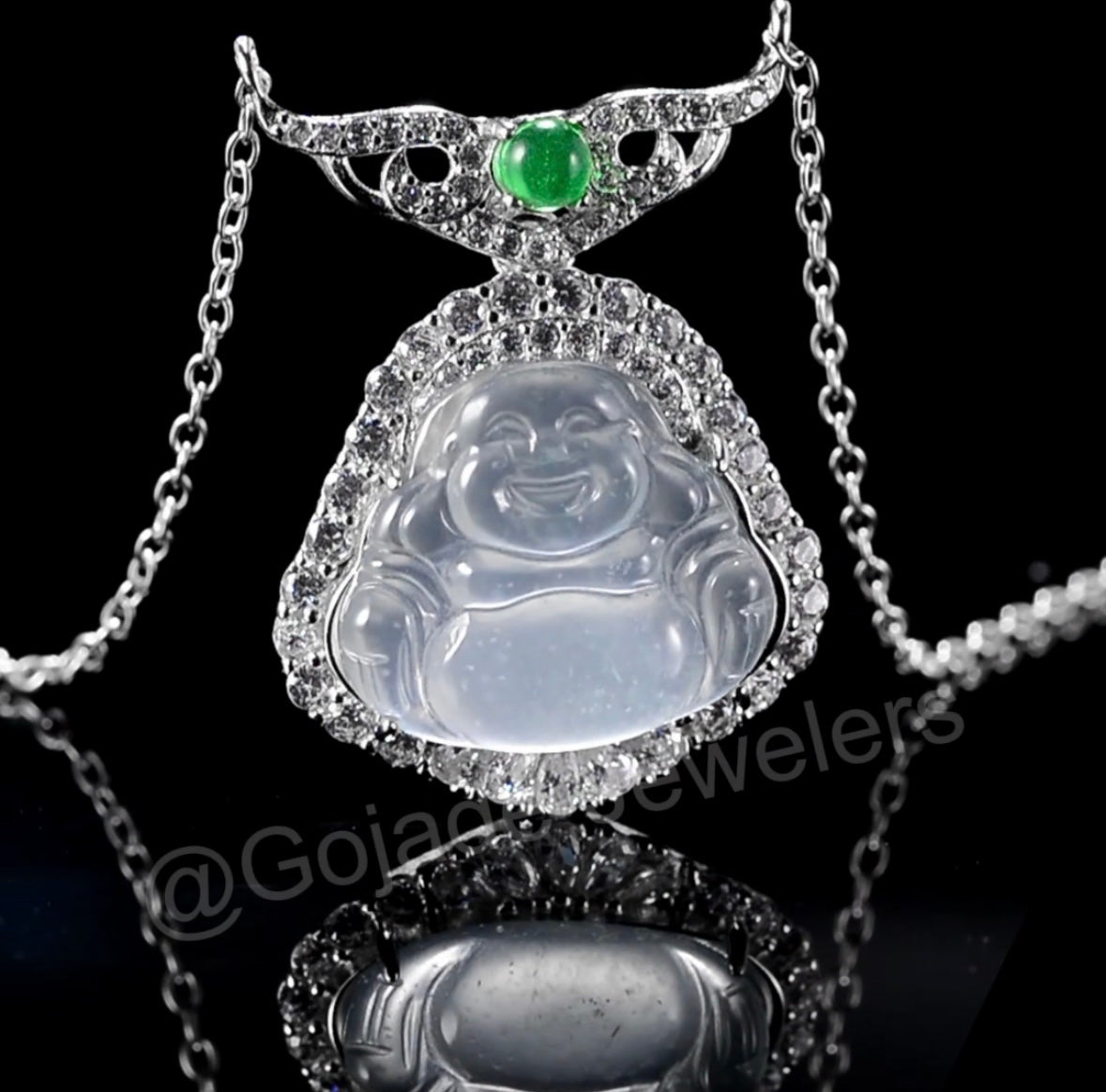 The Buddha Natural Jade Jadeite Pendant (S925 Silver)