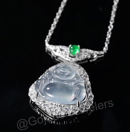 The Buddha Natural Jade Jadeite Pendant (S925 Silver)