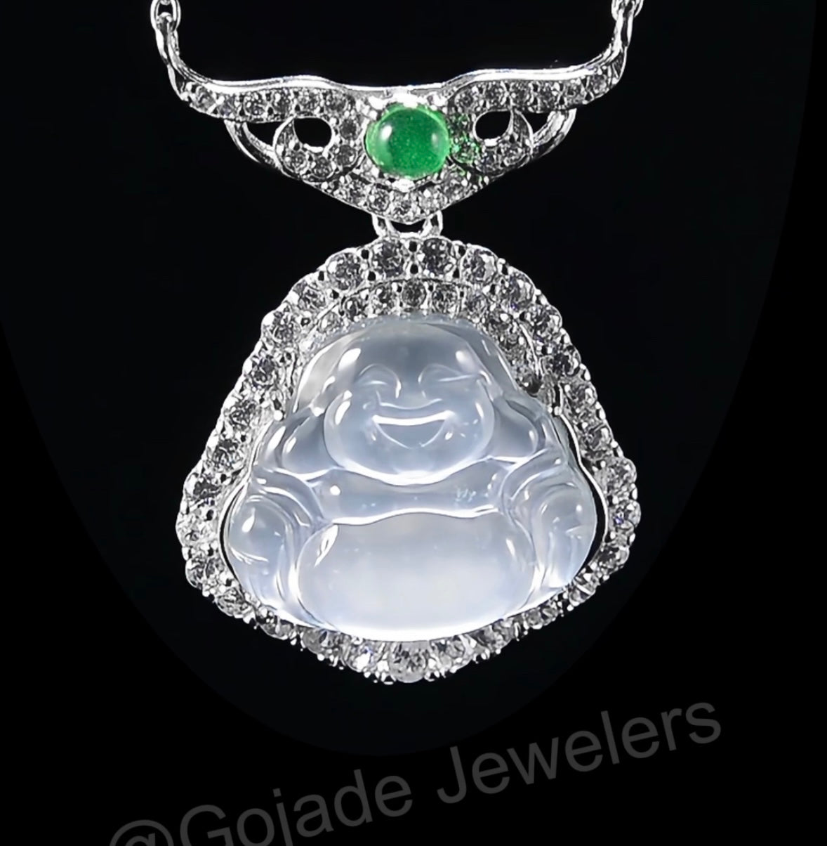 The Buddha Natural Jade Jadeite Pendant (S925 Silver)