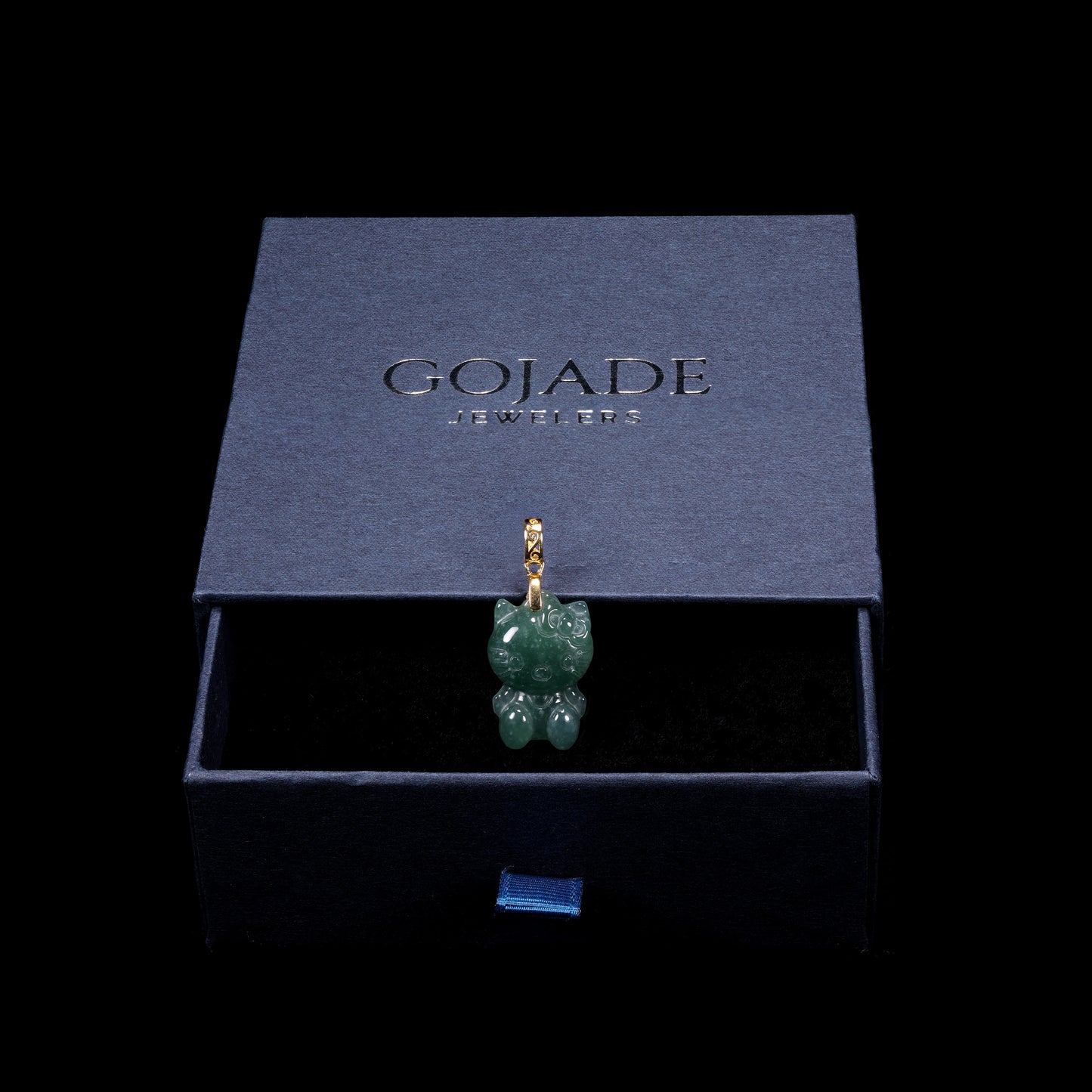 The Kitty CAT Jadeite 100% Natural Burma Jade Jadeite With Certificated (S925 Silver Buckle) a40