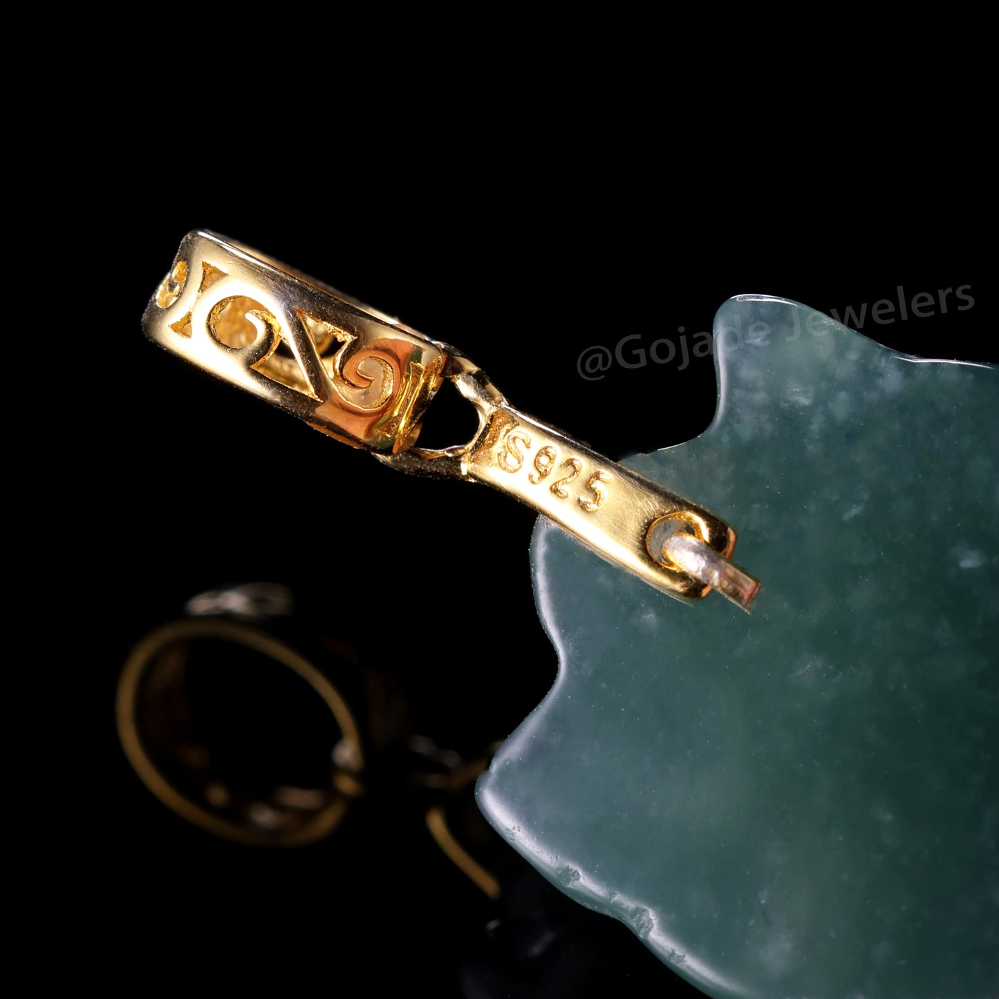 The Kitty CAT Jadeite 100% Natural Burma Jade Jadeite With Certificated (S925 Silver Buckle) a40