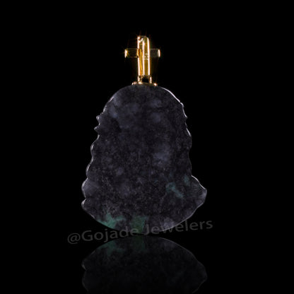 The Jesus Cross Jadeite 100% Natural Burma Jade Jadeite With Certificated (S925 Silver Buckle 18K Gold Plated) a59