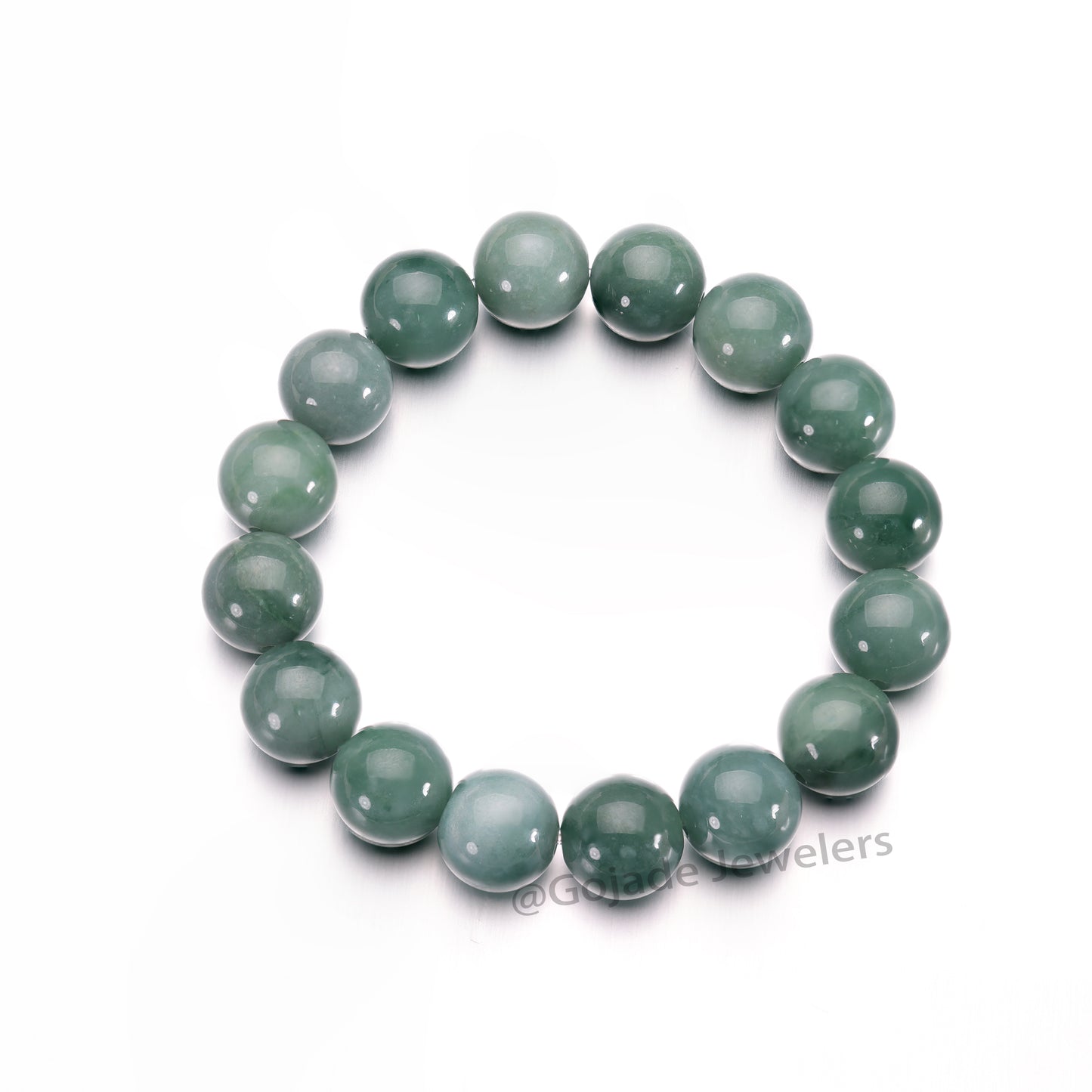 The 100% Natural Blue Bead Jade Jadeite Bracelet b7