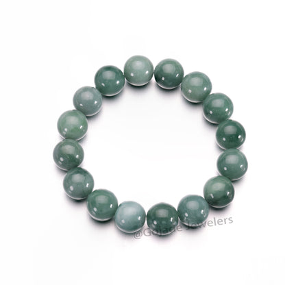 The 100% Natural Blue Bead Jade Jadeite Bracelet b7