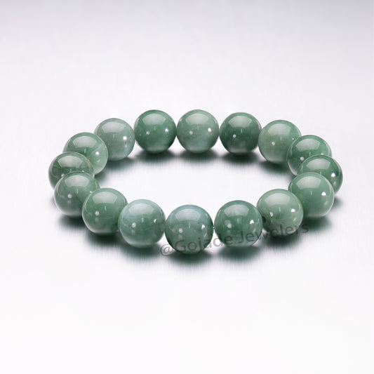 The 100% Natural Blue Bead Jade Jadeite Bracelet b7