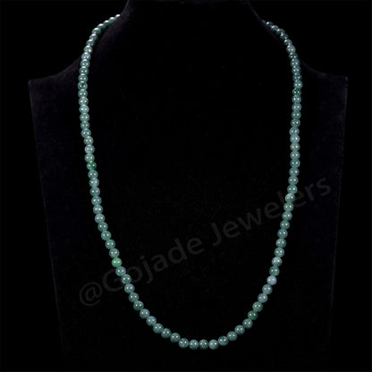 The 100% Natural Blue Bead Jade Jadeite Necklace (Gold-Plated) b1