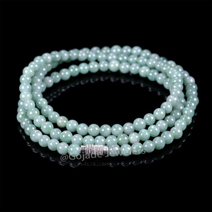 The 100% Natural Bead Jade Jadeite Necklace (Gold-Plated) b4