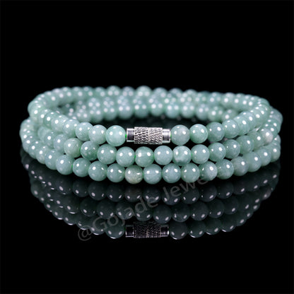 The 100% Natural Bead Jade Jadeite Necklace (Gold-Plated) b4
