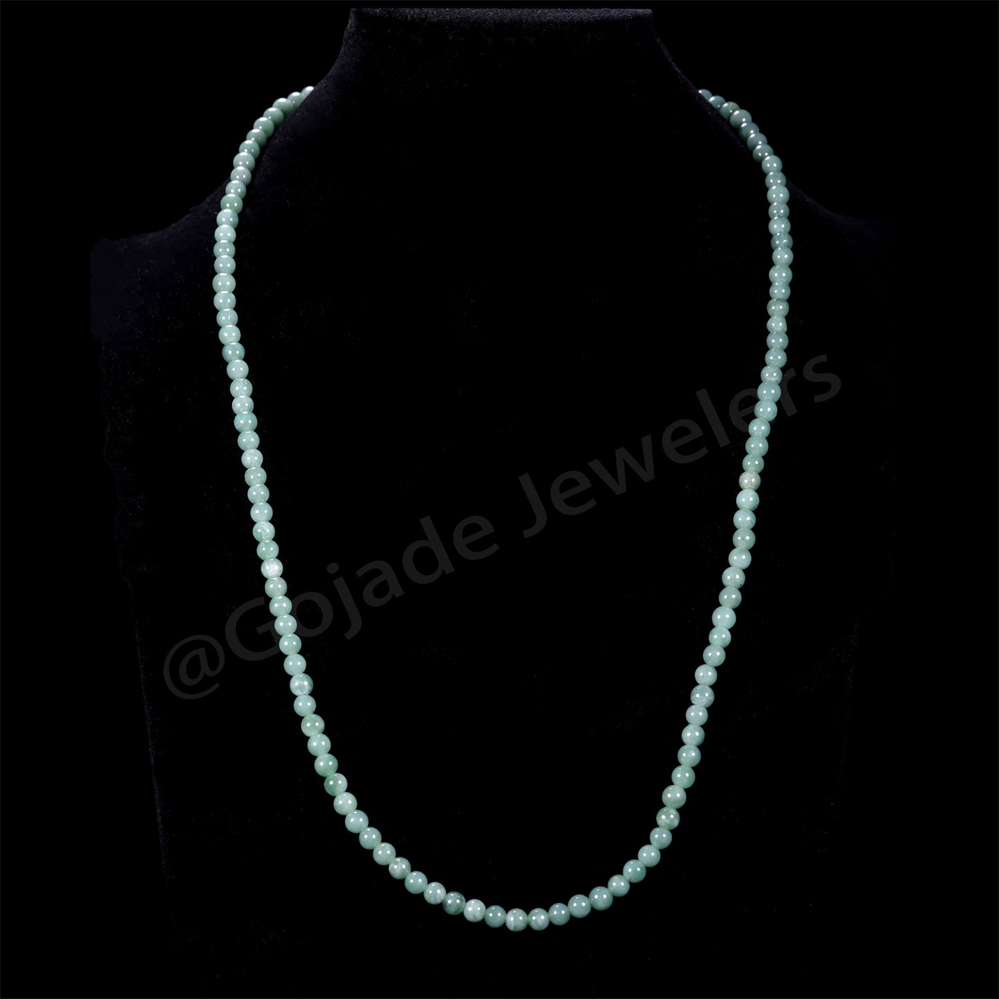 The 100% Natural Bead Jade Jadeite Necklace (Gold-Plated) b4