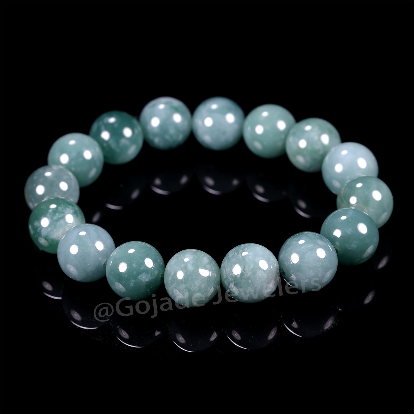 The 100% Natural Blue Bead Jade Jadeite Bracelet b7