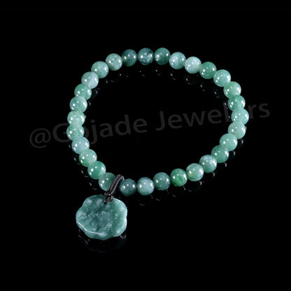 Bear Hand Bracelet 100% Natural Burma Jade Jadeite With Certificated