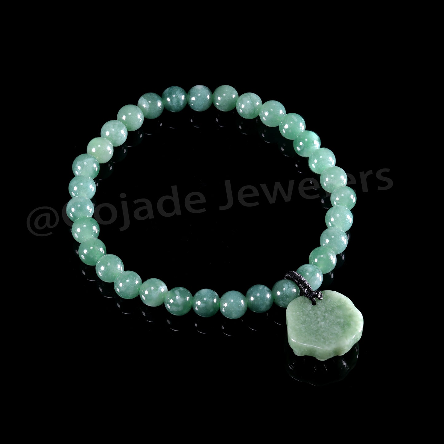 Bear Hand Bracelet 100% Natural Burma Jade Jadeite With Certificated