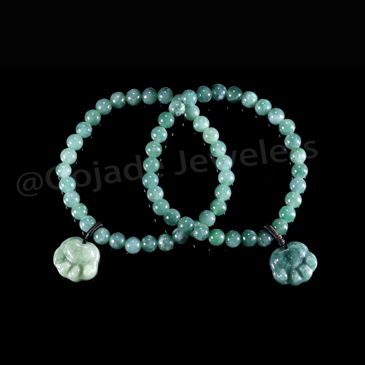 Bear Hand Bracelet 100% Natural Burma Jade Jadeite With Certificated