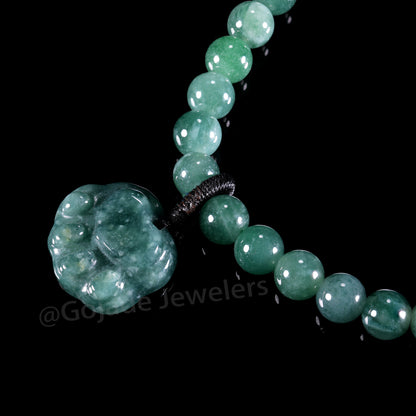 Bear Hand Bracelet 100% Natural Burma Jade Jadeite With Certificated