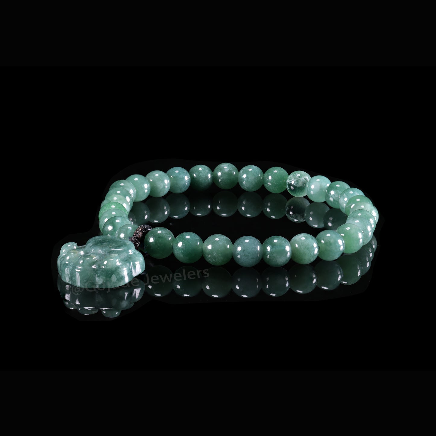 Bear Hand Bracelet 100% Natural Burma Jade Jadeite With Certificated