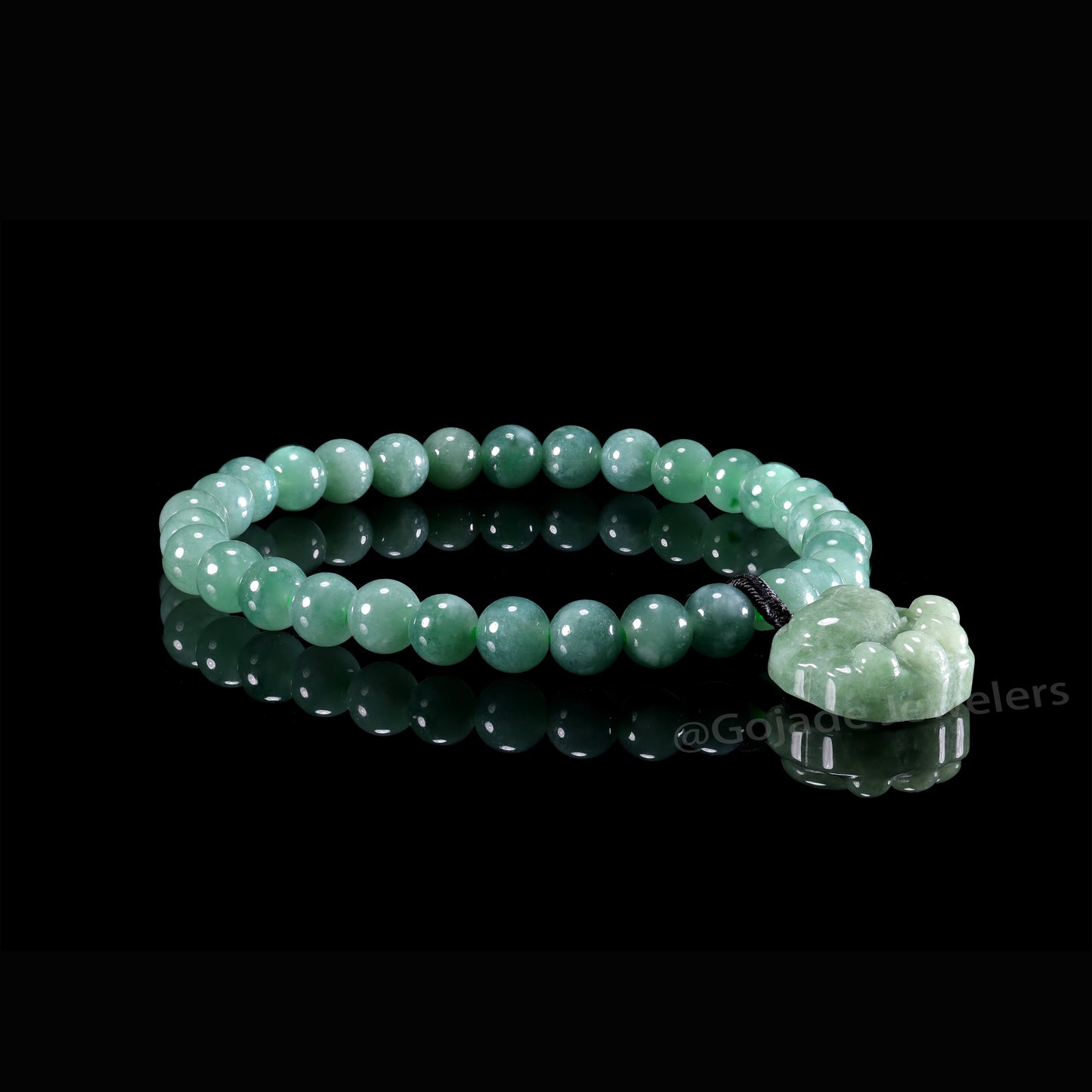 Bear Hand Bracelet 100% Natural Burma Jade Jadeite With Certificated