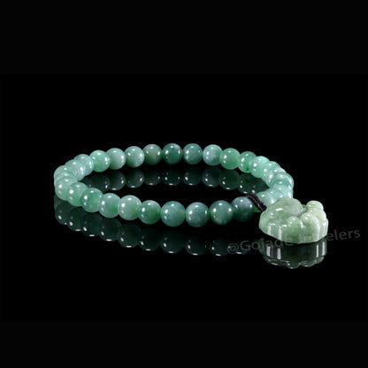 Bear Hand Bracelet 100% Natural Burma Jade Jadeite With Certificated