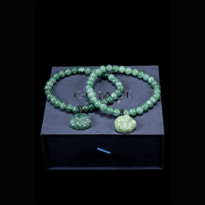 Bear Hand Bracelet 100% Natural Burma Jade Jadeite With Certificated