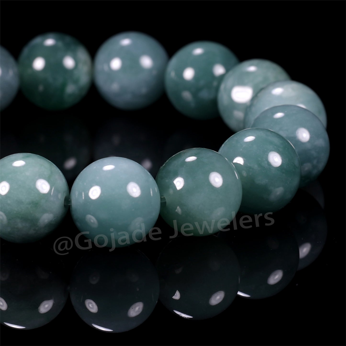 The 100% Natural Blue Bead Jade Jadeite Bracelet b7