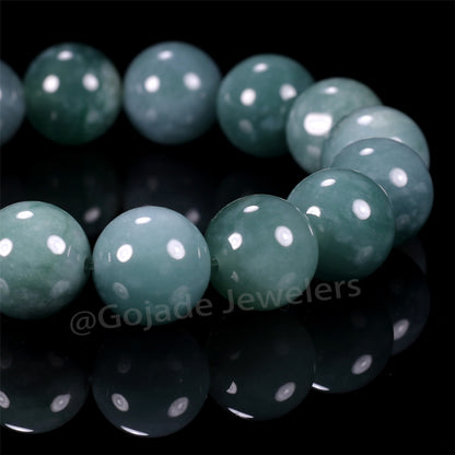 The 100% Natural Blue Bead Jade Jadeite Bracelet b7