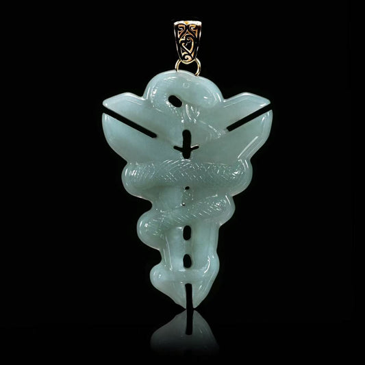 The Black Mamba Kobe Logo Jade Jadeite (S925 Silver Buckle)