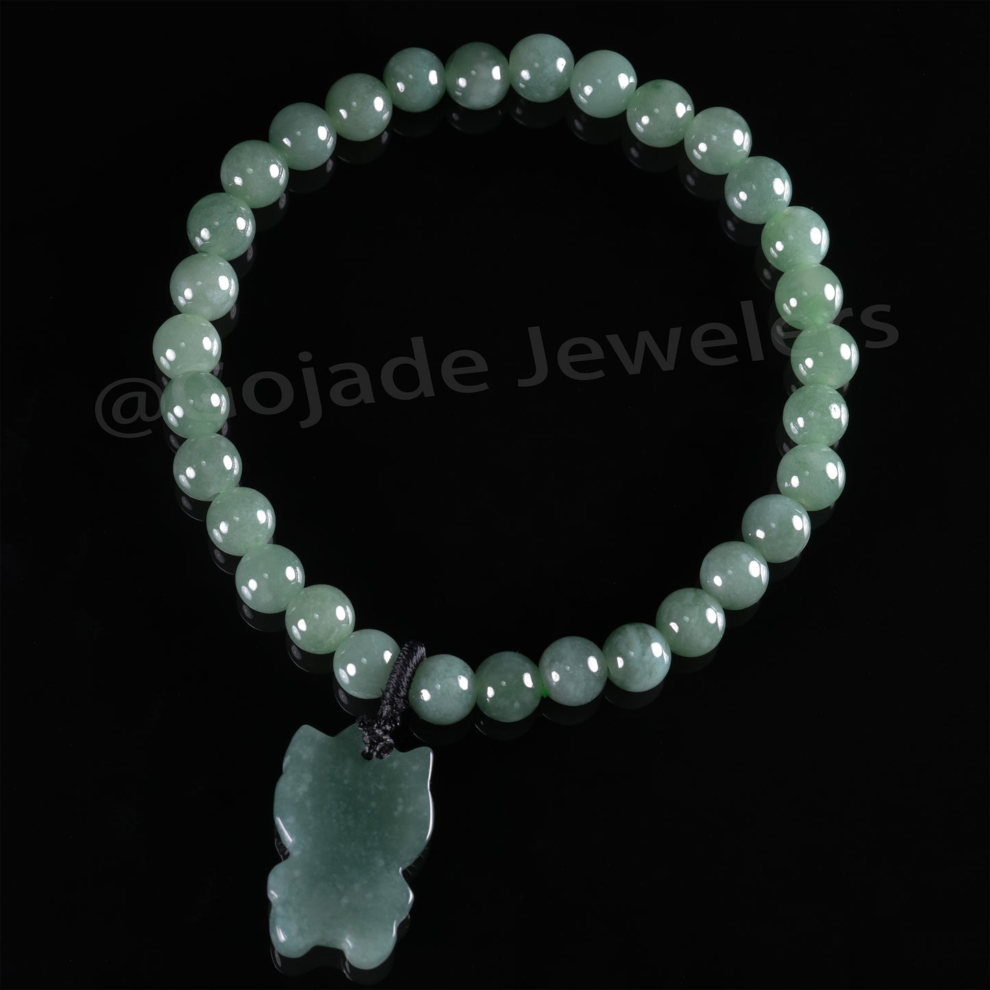 Kitty CAT Bracelet 100% Natural Burma Jade Jadeite With Certificated