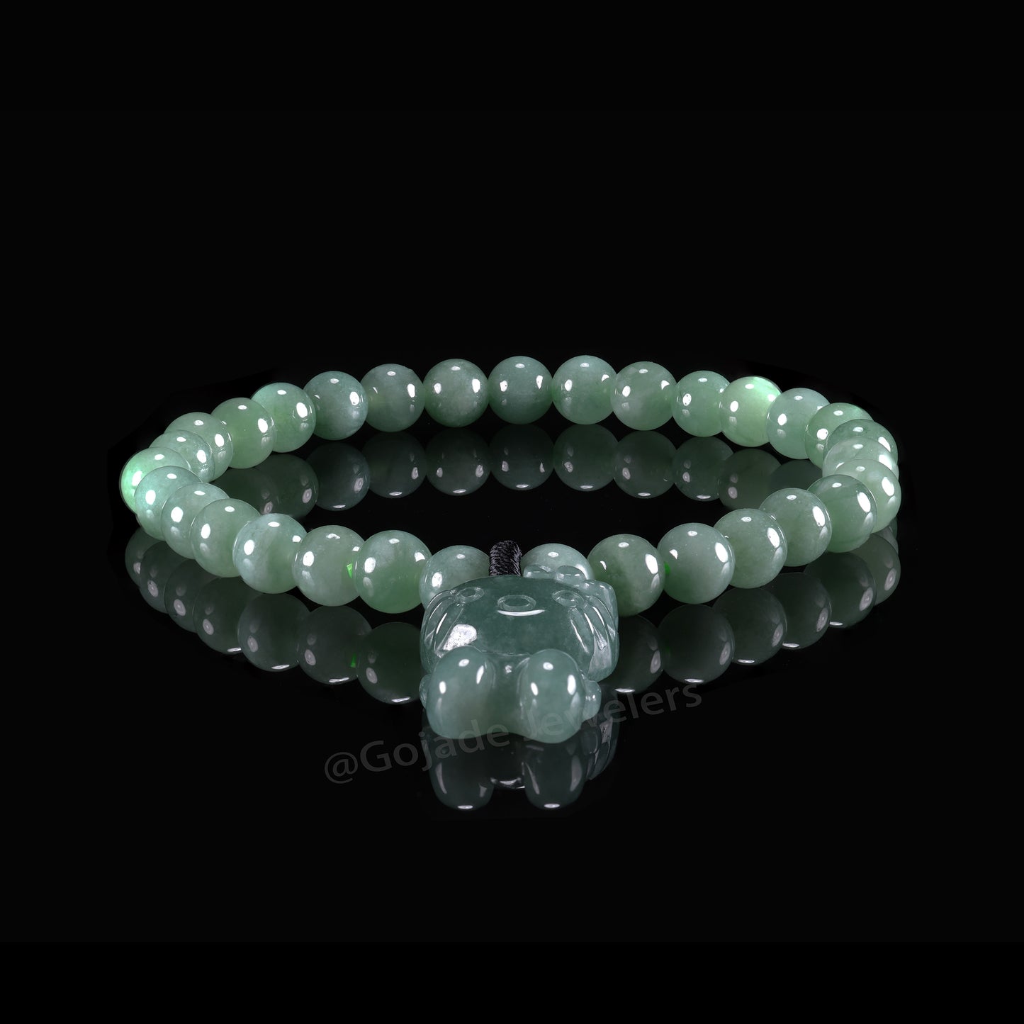 Kitty CAT Bracelet 100% Natural Burma Jade Jadeite With Certificated