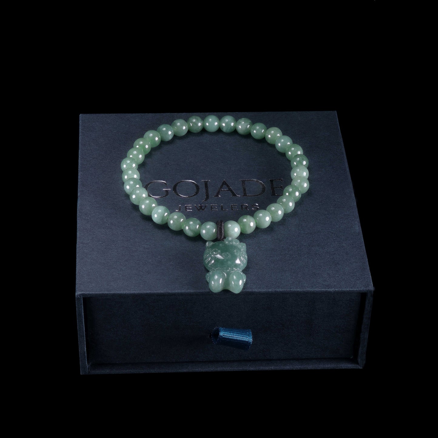 Kitty CAT Bracelet 100% Natural Burma Jade Jadeite With Certificated