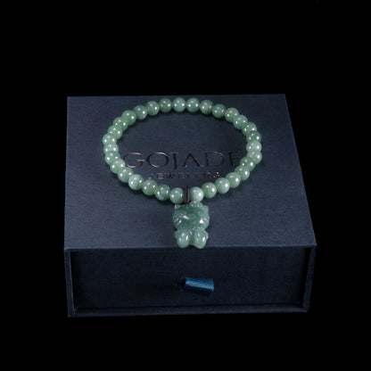 Kitty CAT Bracelet 100% Natural Burma Jade Jadeite With Certificated