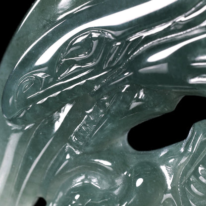 The Blue Eyed White Dragon Jade Jadeite (S925 Silver Buckle)