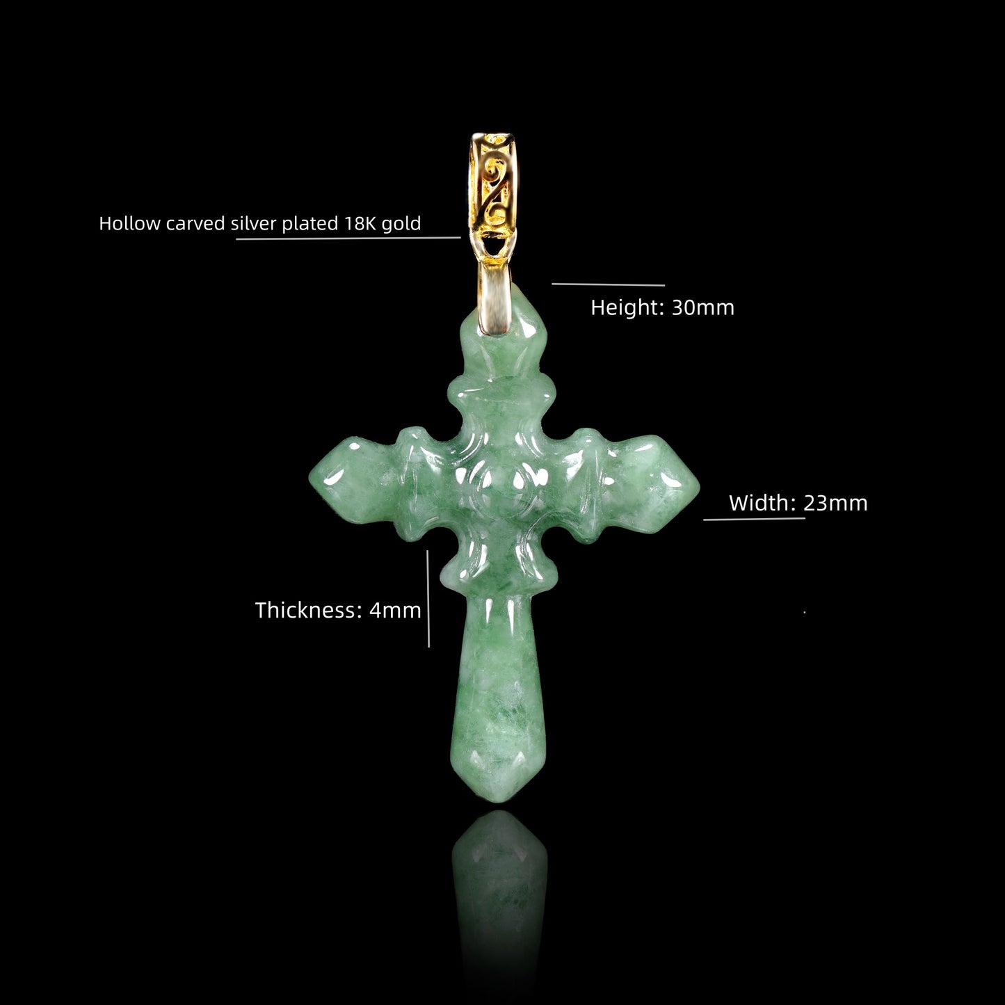 The Cross Jadeite 100% Natural Burma Jade Jadeite With Certificated (S925 Silver Buckle)