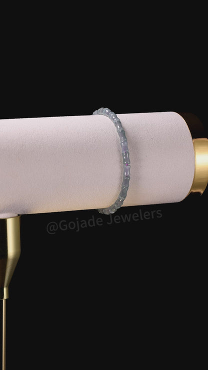 The Bamboo Knot beads Bracelet 100% Natural Jade Jadeite With Certificated