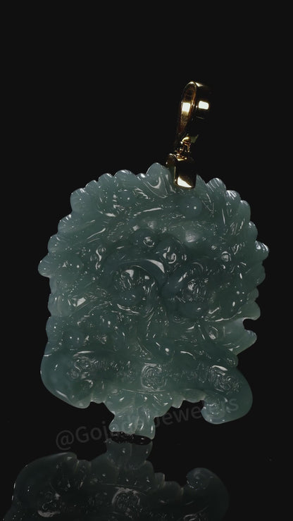 The Mickey Mouse Jadeite 100% Natural Burma Jade Jadeite With Certificated (S925 Silver Buckle)