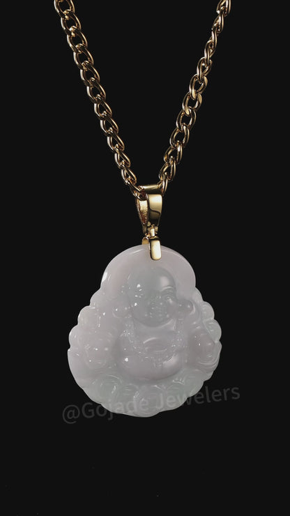 The Buddha Jadeite 100% Natural Burma Jade Jadeite With Certificated (S925 Silver Buckle)