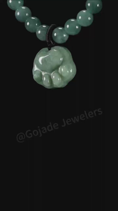 Bear Hand Bracelet 100% Natural Burma Jade Jadeite With Certificated