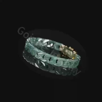 The Cuban Jade Bracelet (S925 Silver With Mozambique Diamonds)