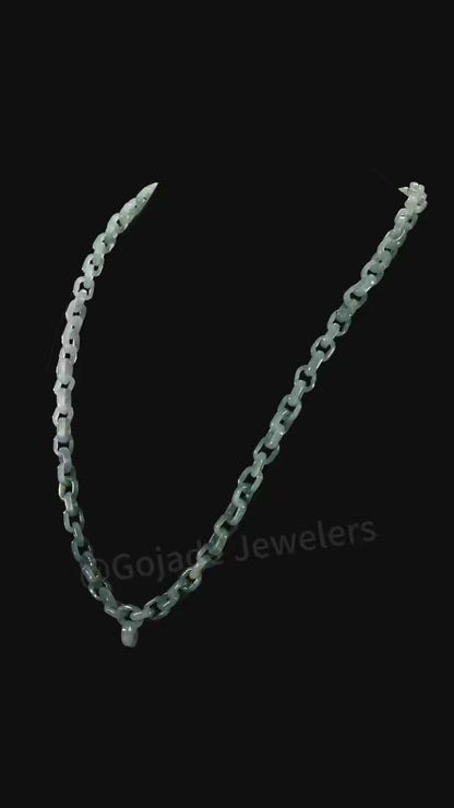 The Hand make Complete carving of Hermes necklace 100% Natural Bead Jade Jadeite Necklace With Certificated