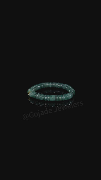 The Abacus Bead Bracelet 100% Natural Jade Jadeite With Certificated