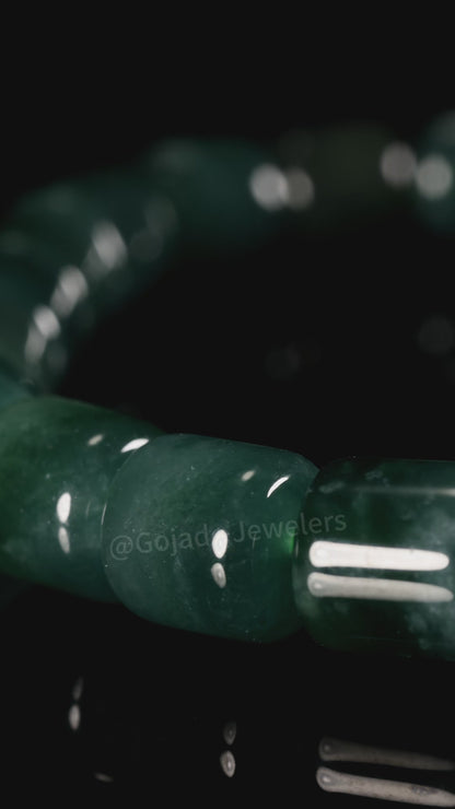 The Tube beads Bracelet 100% Natural Jade Jadeite With Certificated
