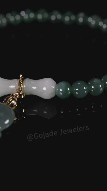 The Bear's-paw Bead Bracelet 100% Natural Jade Jadeite With Certificated